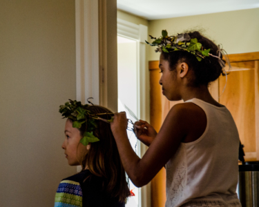 As many cousins/friends as considered themselves "not too old" were made flower girls. Here are Naomi and Lindsay. (Lindsay is, quite possibly, my favorite new niece.)